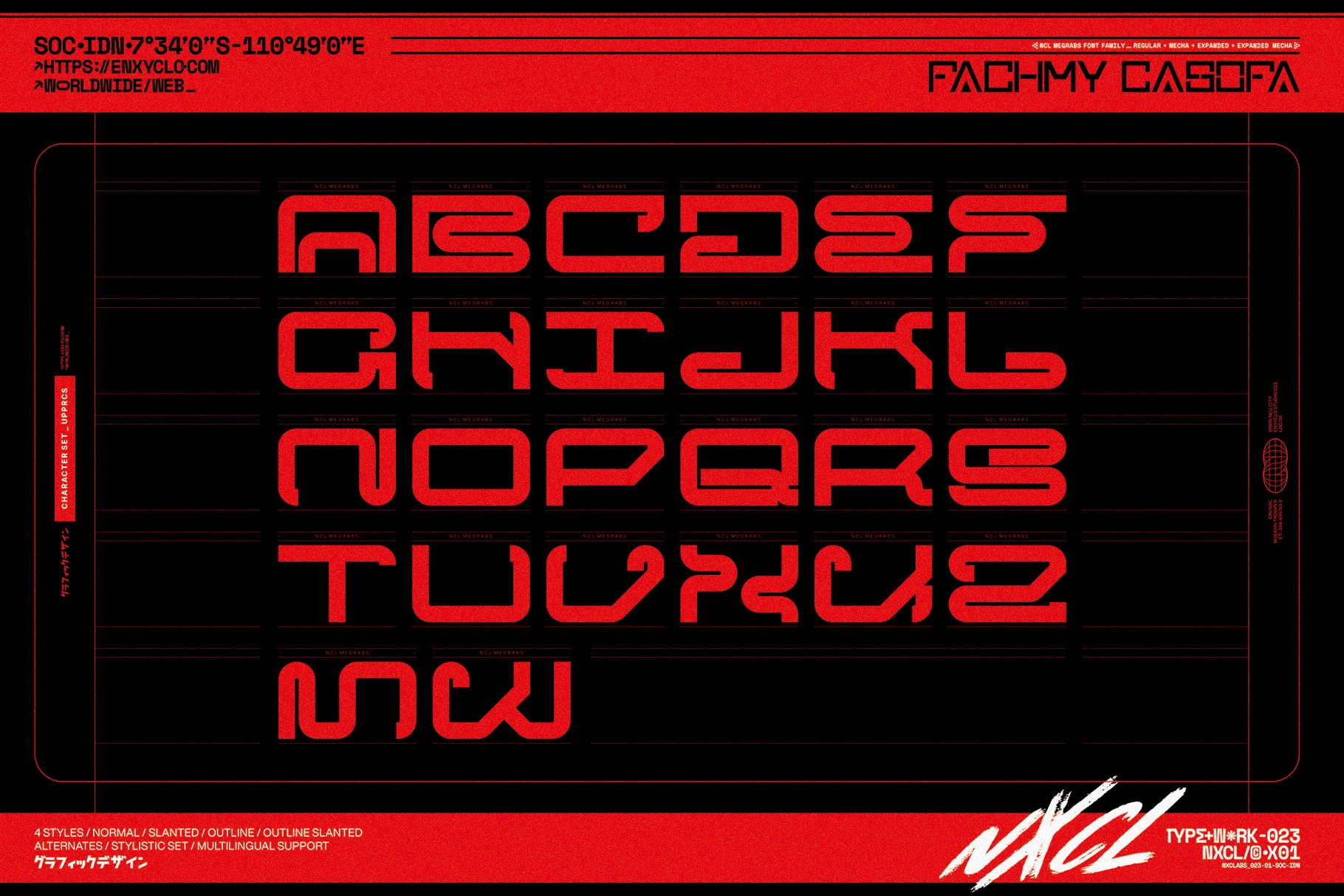 Megrabs - Futuristic Mecha Font Family