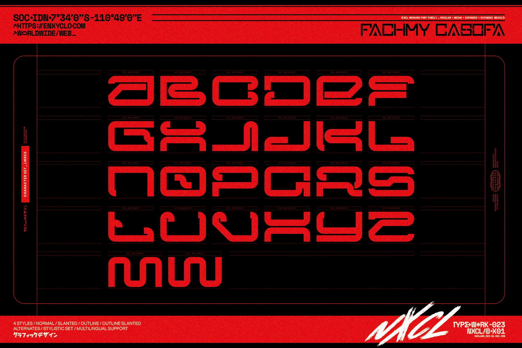 Megrabs - Futuristic Mecha Font Family