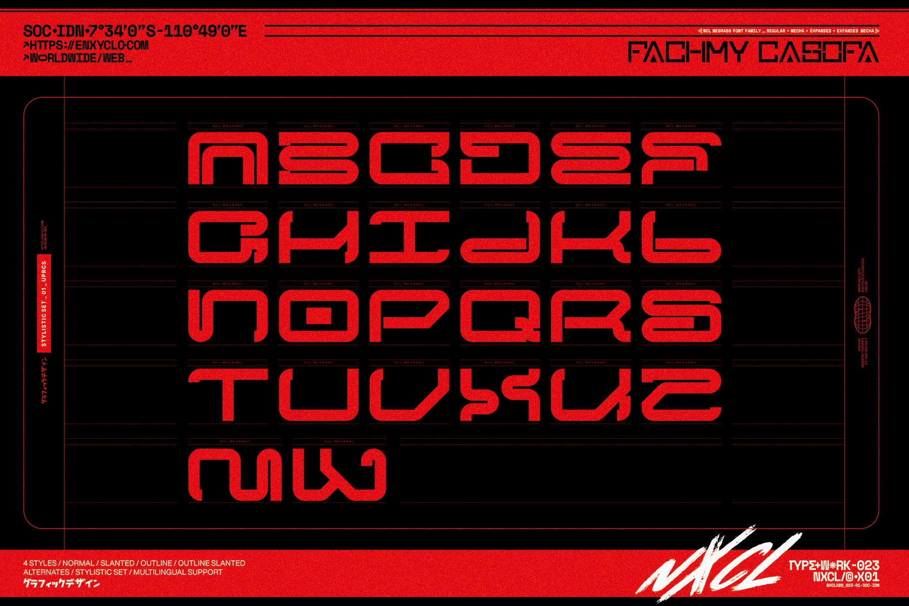 Megrabs - Futuristic Mecha Font Family