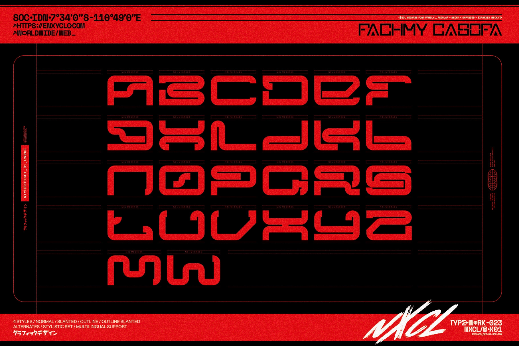 Megrabs - Futuristic Mecha Font Family