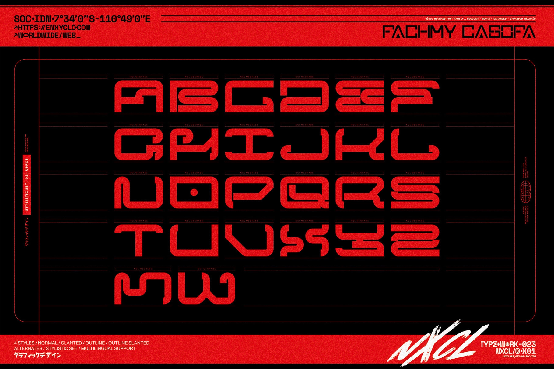 Megrabs - Futuristic Mecha Font Family