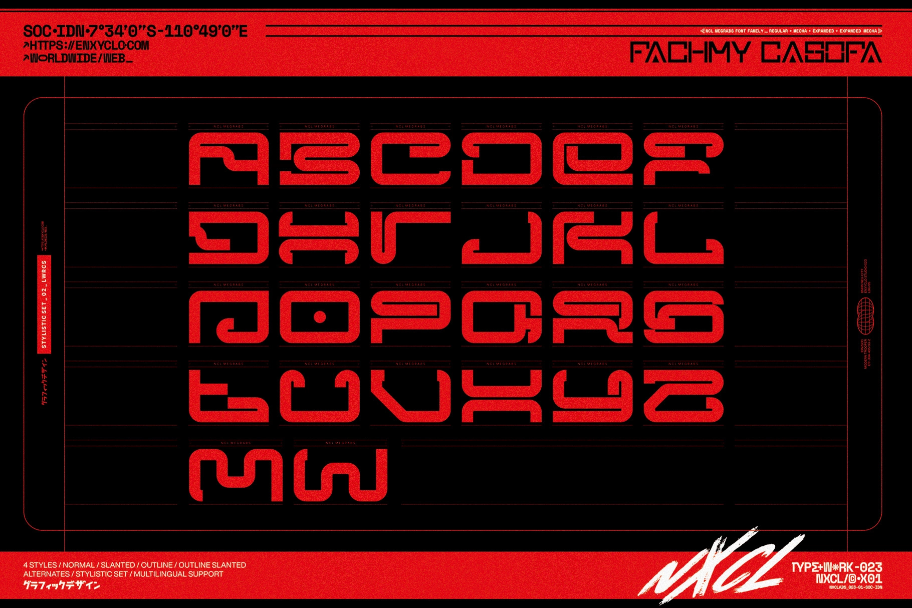 Megrabs - Futuristic Mecha Font Family