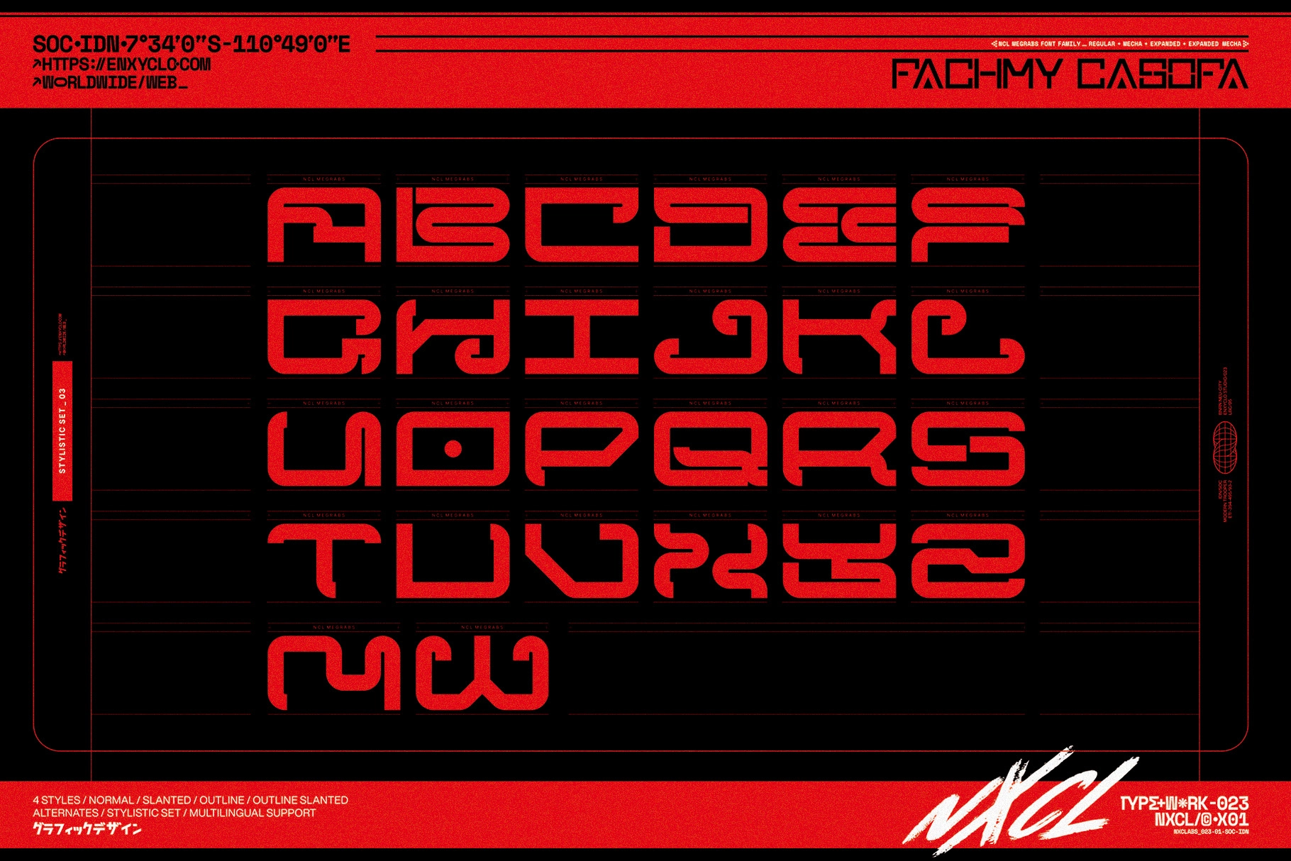 Megrabs - Futuristic Mecha Font Family