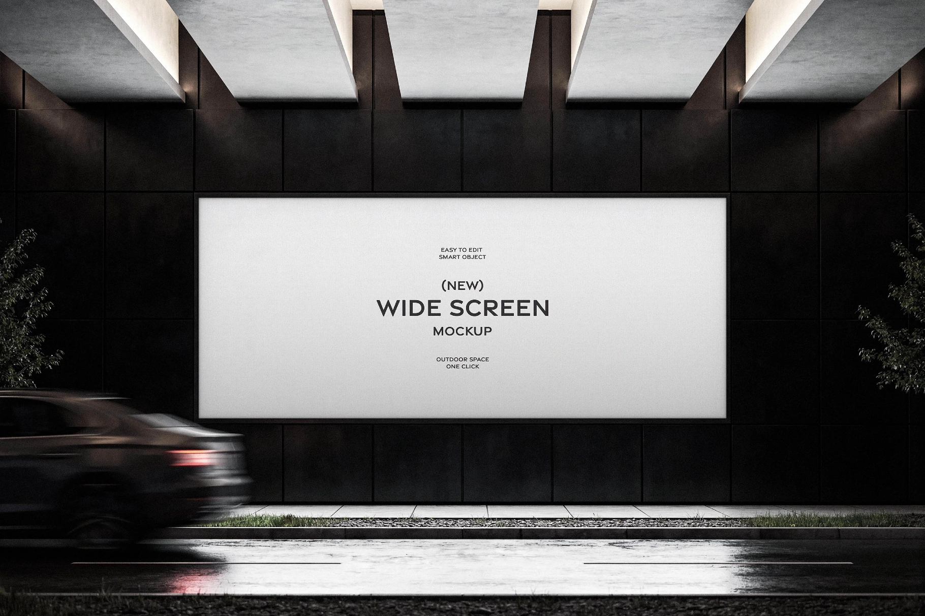 Outdoor Wide Screen Billboard Mockup