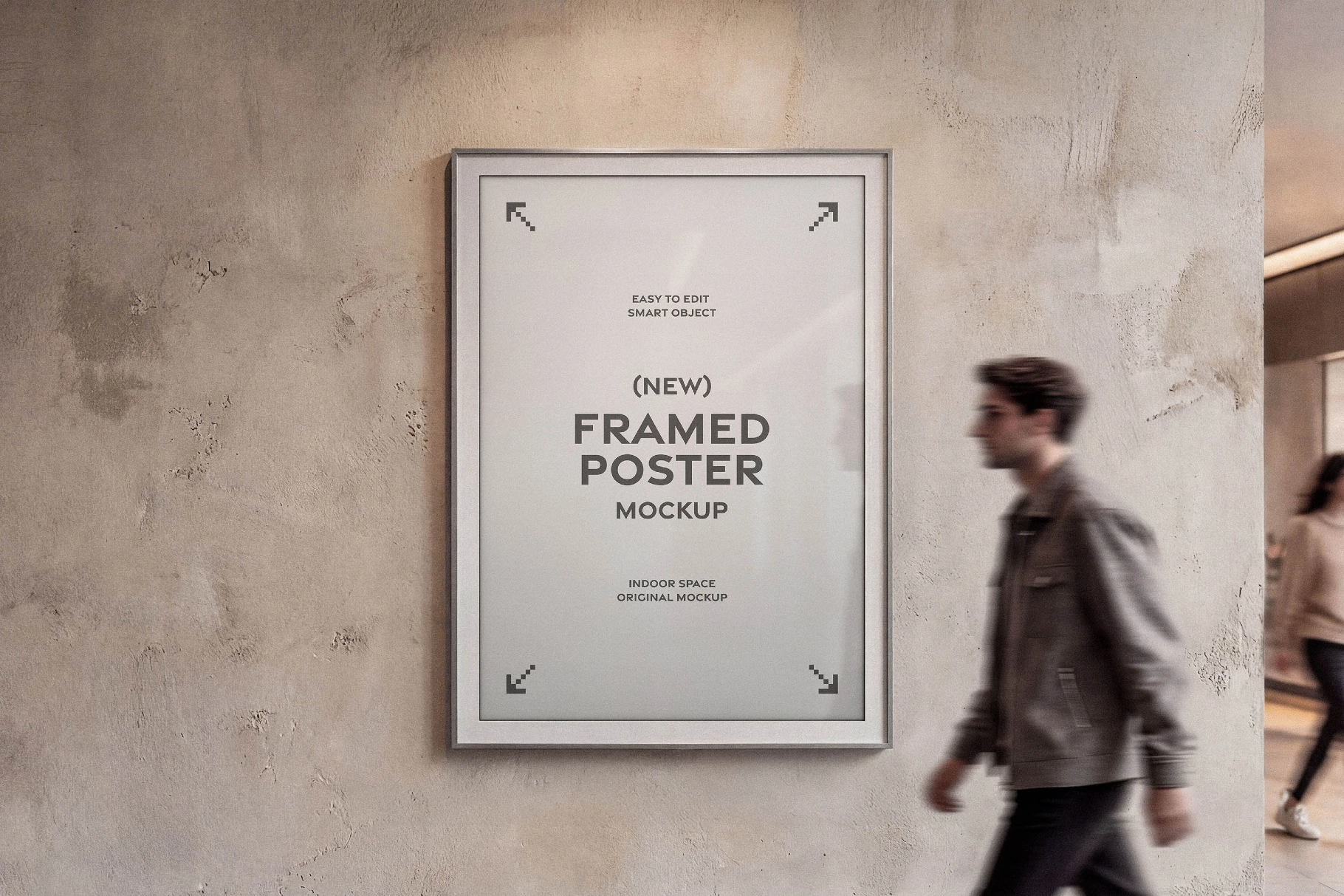 Indoor Framed Poster Mockup