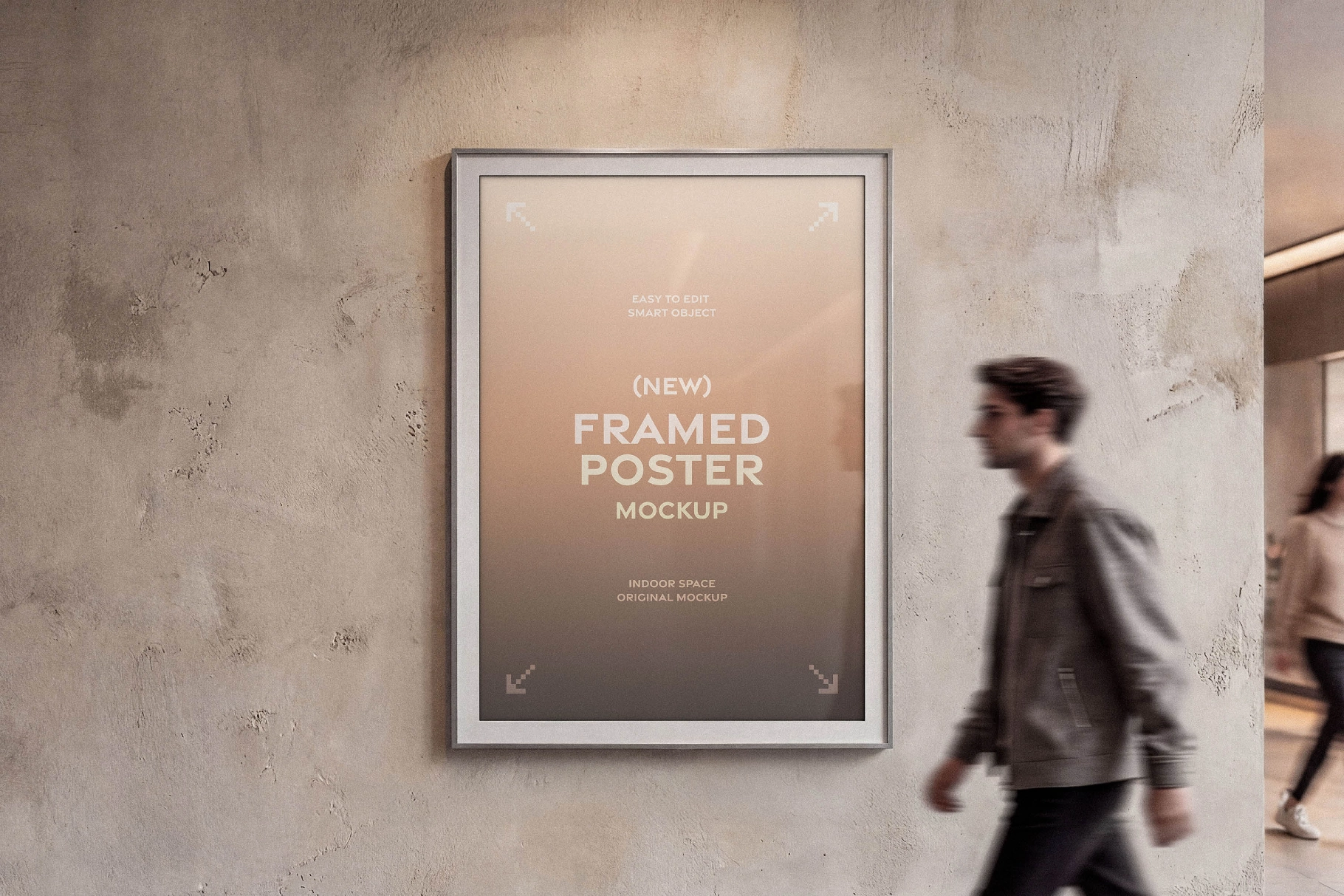 Indoor Framed Poster Mockup