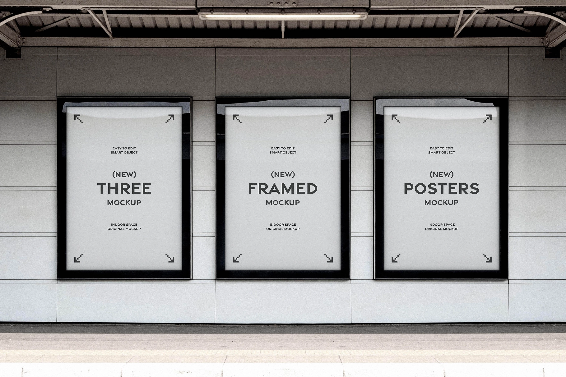 Triple Framed Poster Wall Mockup