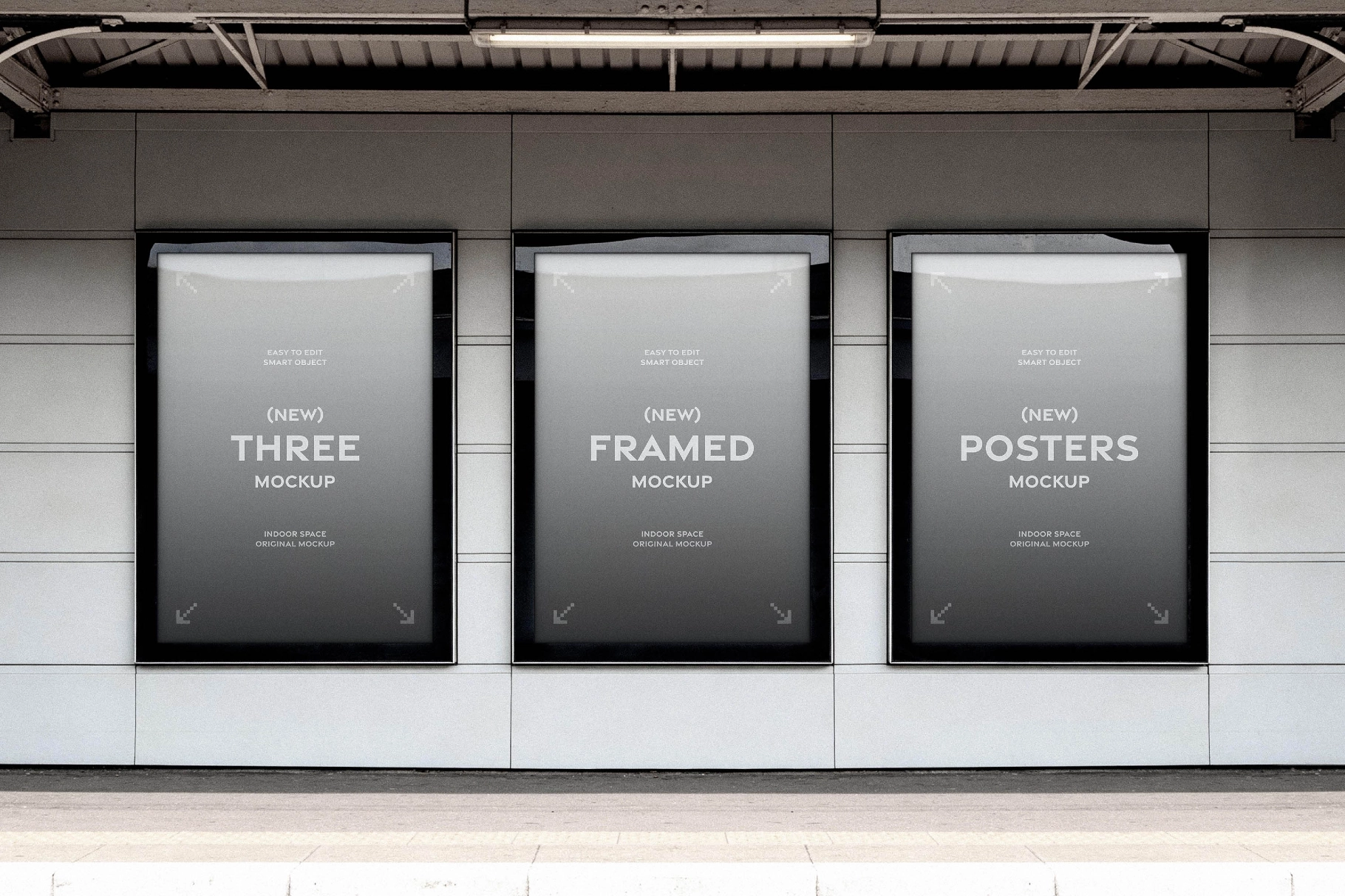 Triple Framed Poster Wall Mockup