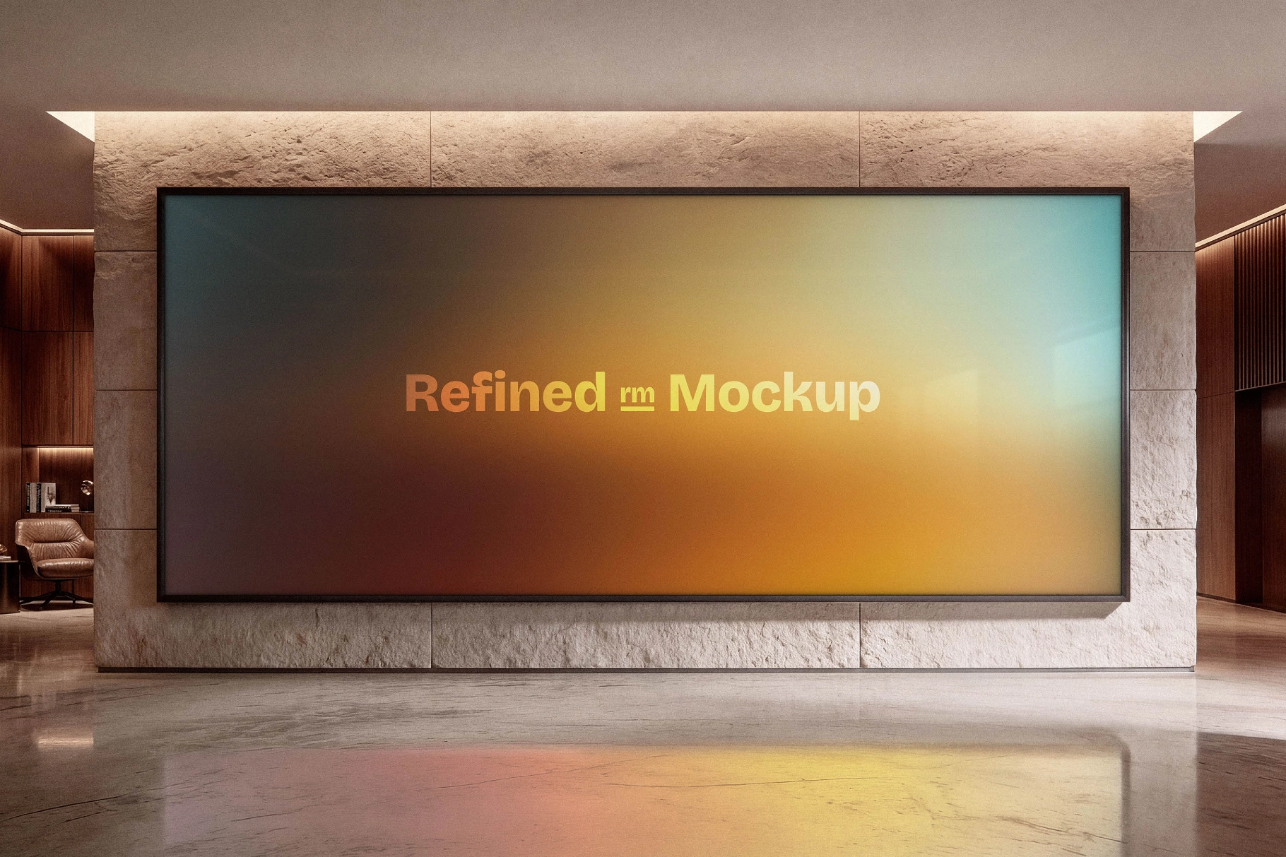 Lobby Advertising Display Mockup