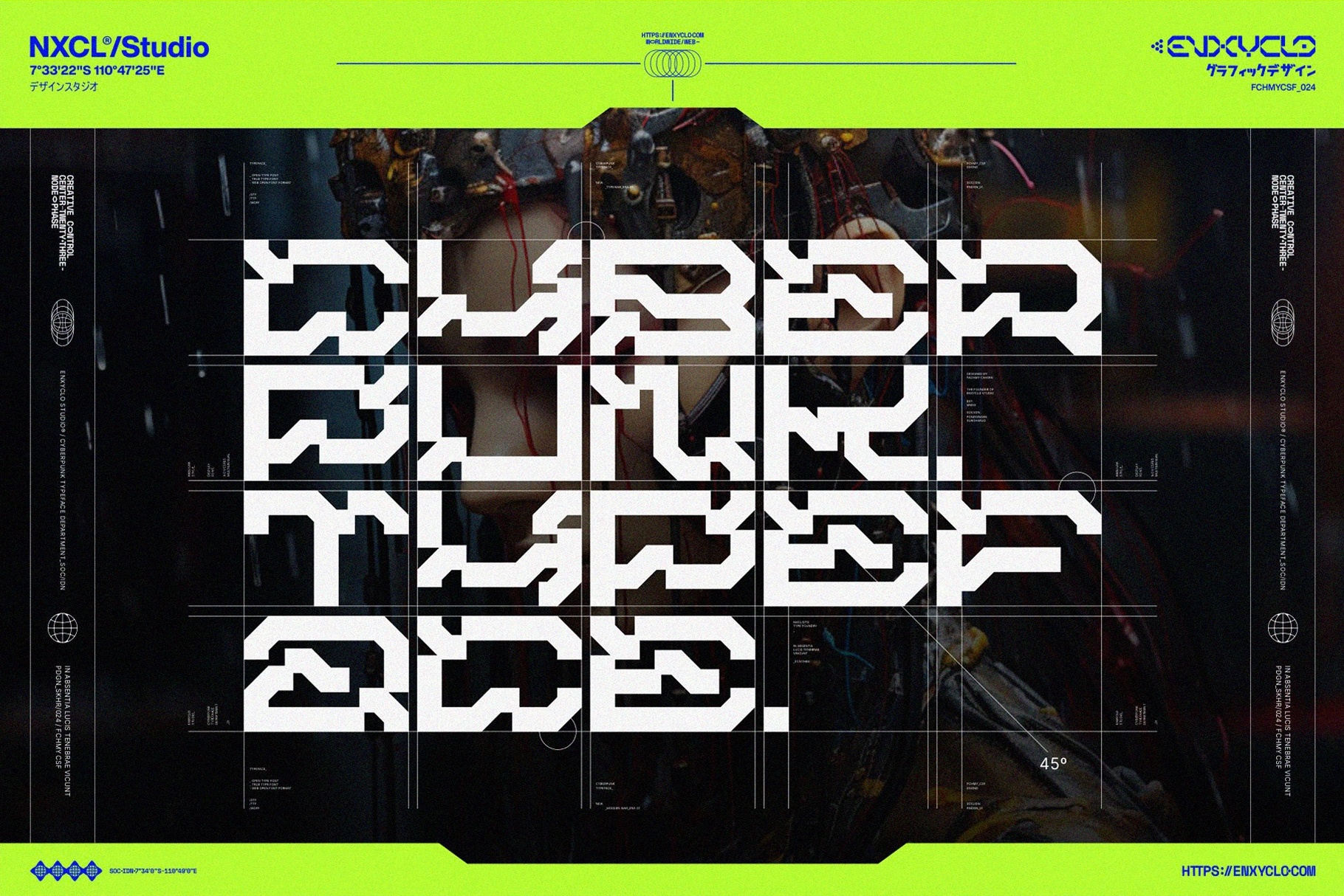 NCL Graxe Beosa - Cyberpunk Display Font Family