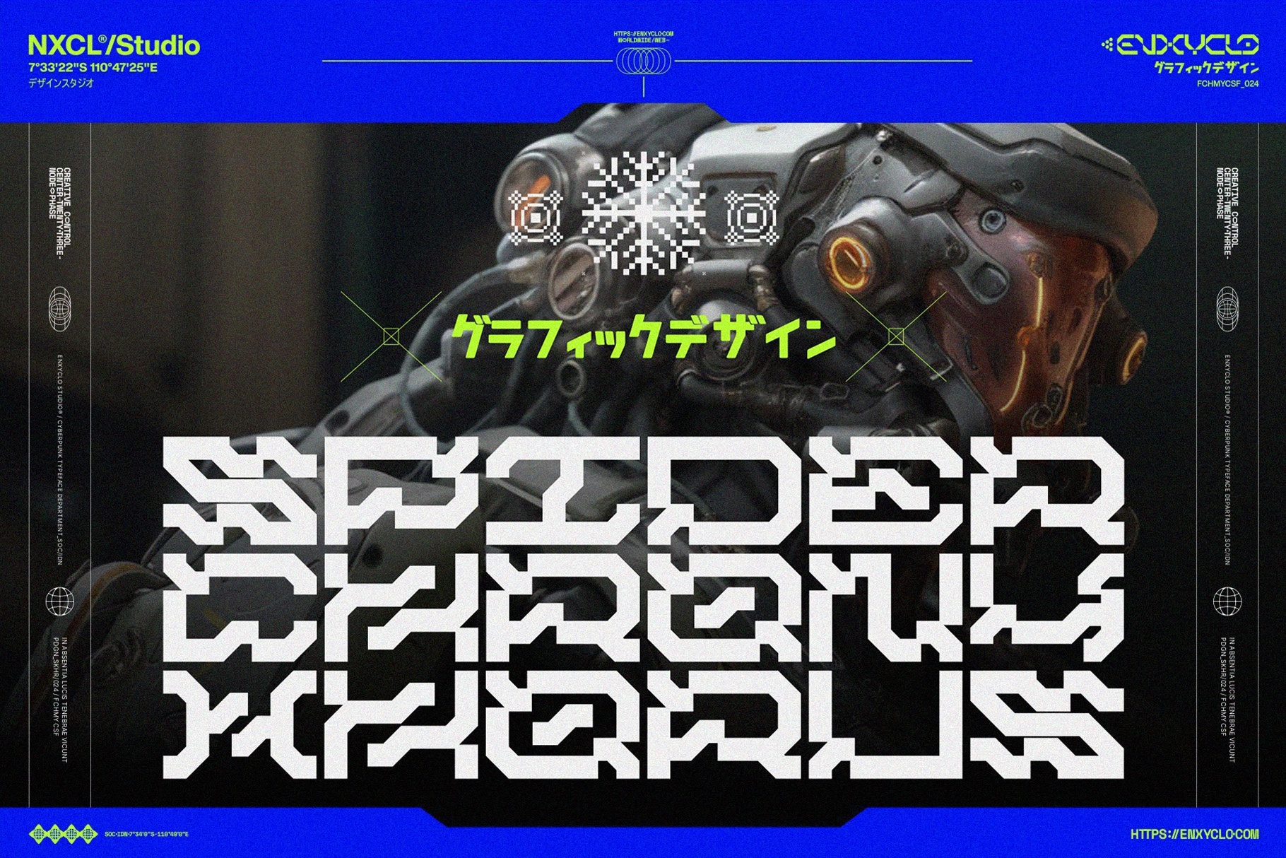 NCL Graxe Beosa - Cyberpunk Display Font Family