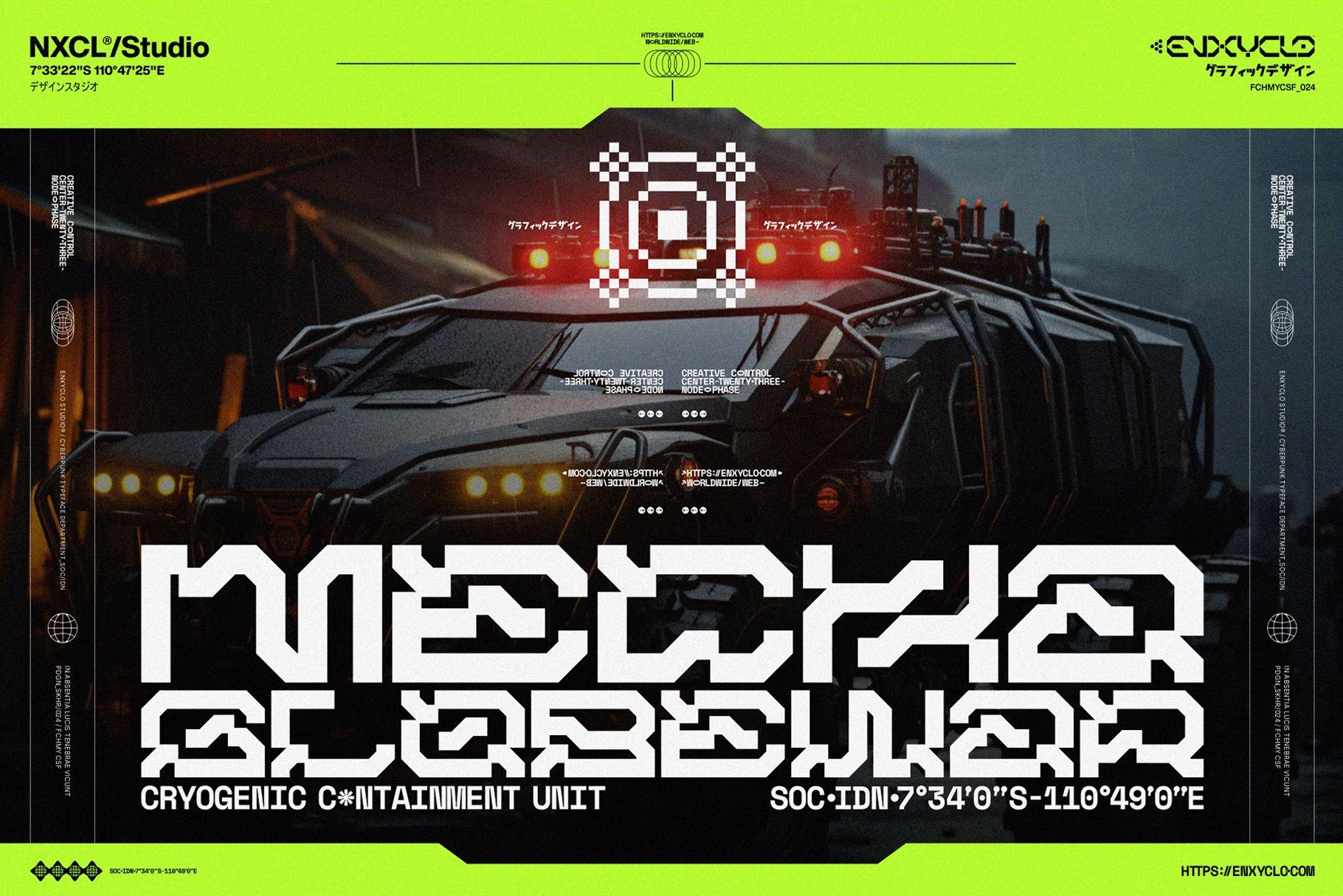 NCL Graxe Beosa - Cyberpunk Display Font Family