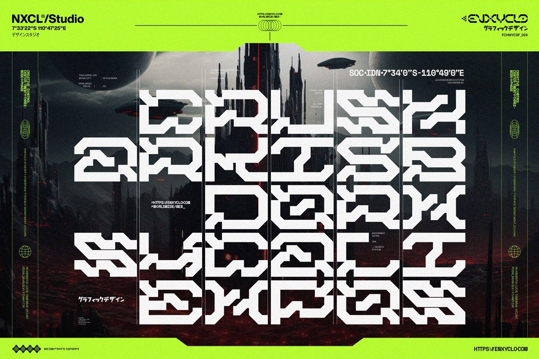 NCL Graxe Beosa - Cyberpunk Display Font Family