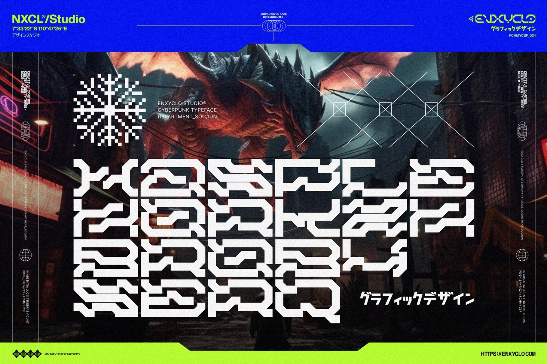 NCL Graxe Beosa - Cyberpunk Display Font Family