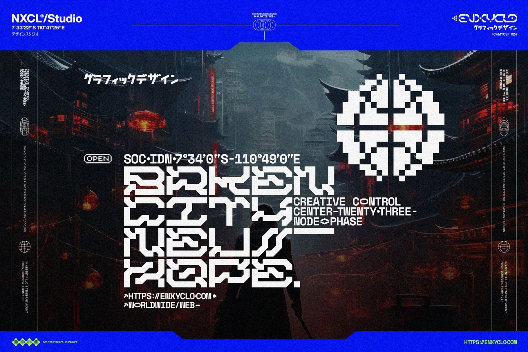 NCL Graxe Beosa - Cyberpunk Display Font Family