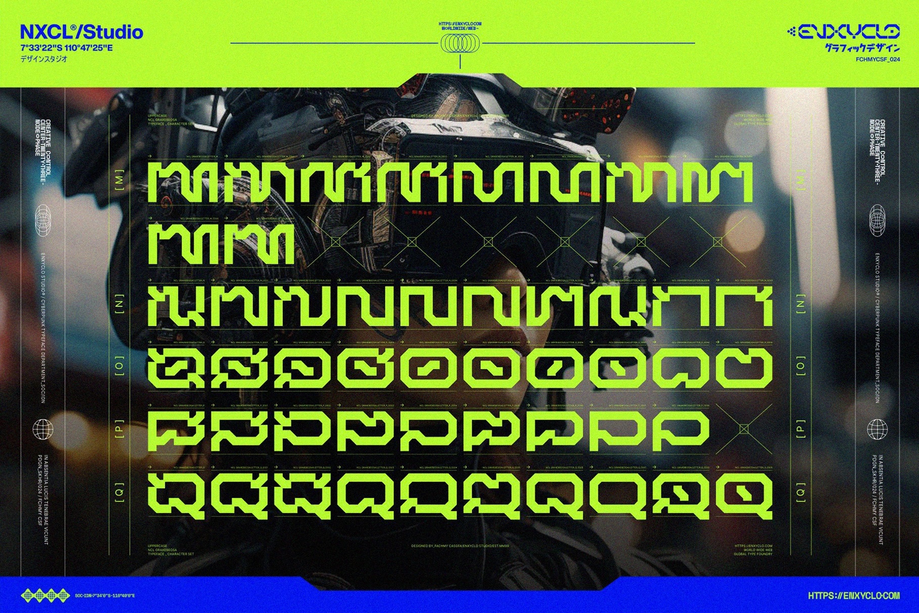 NCL Graxe Beosa - Cyberpunk Display Font Family