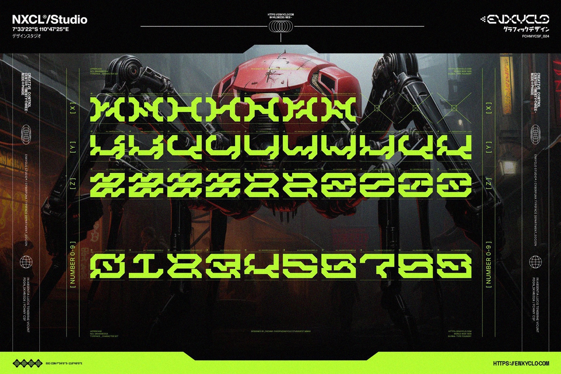NCL Graxe Beosa - Cyberpunk Display Font Family