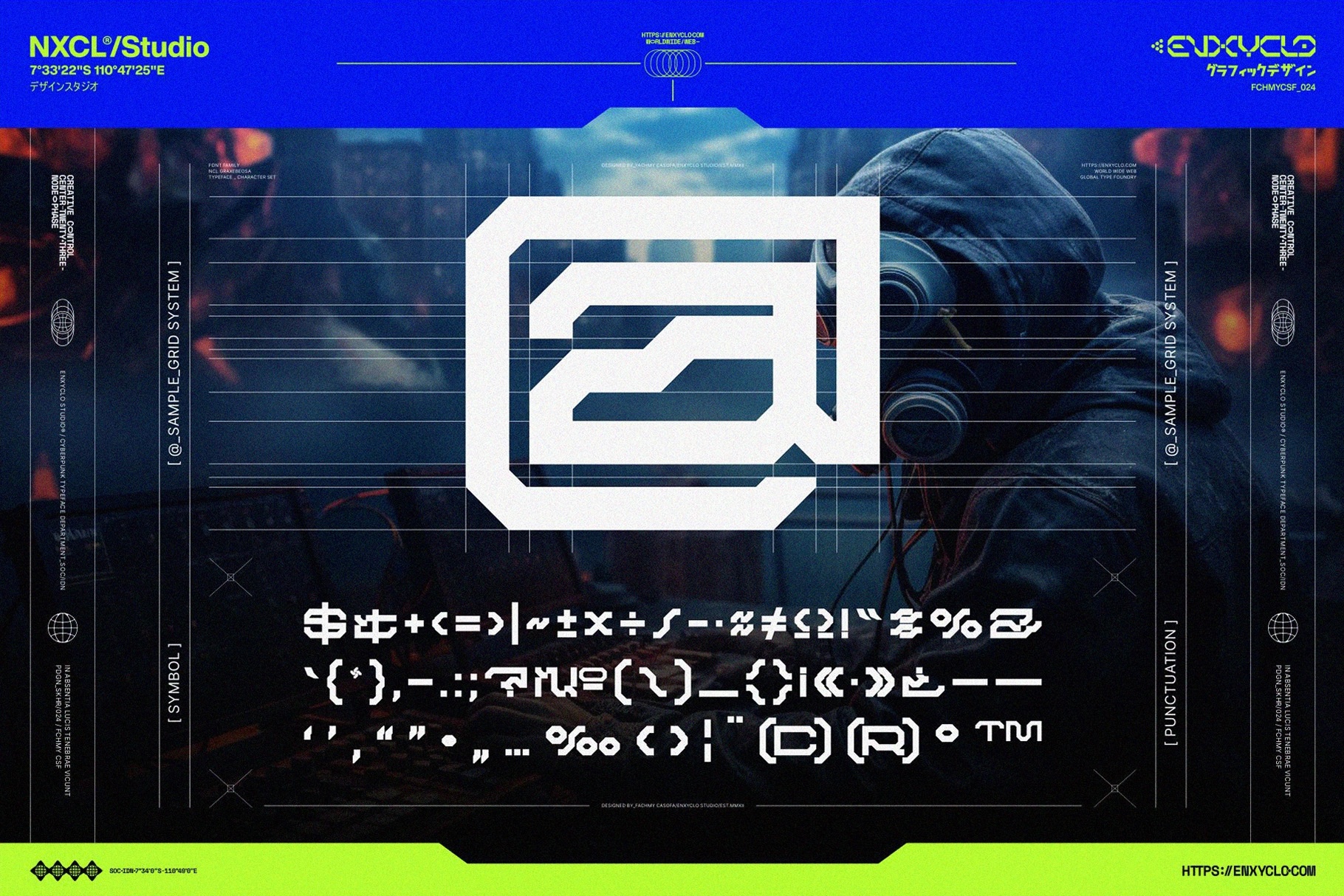 NCL Graxe Beosa - Cyberpunk Display Font Family