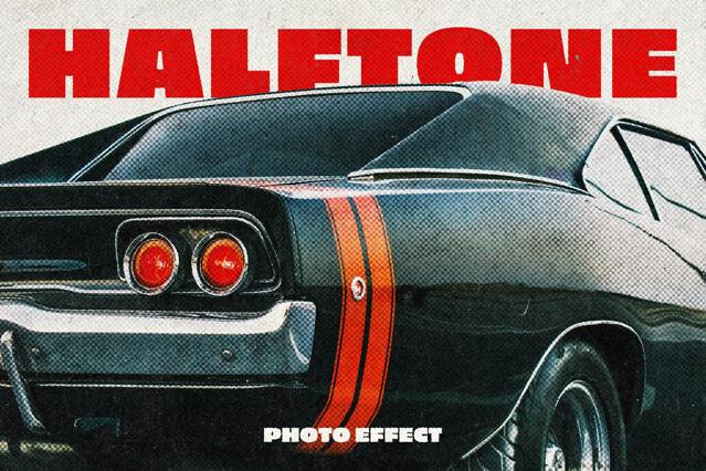 Halftone Print Photo Effect