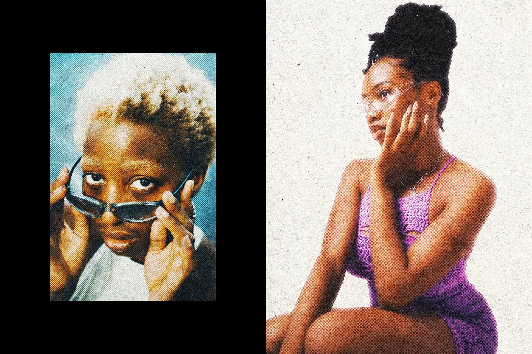 Halftone Print Photo Effect