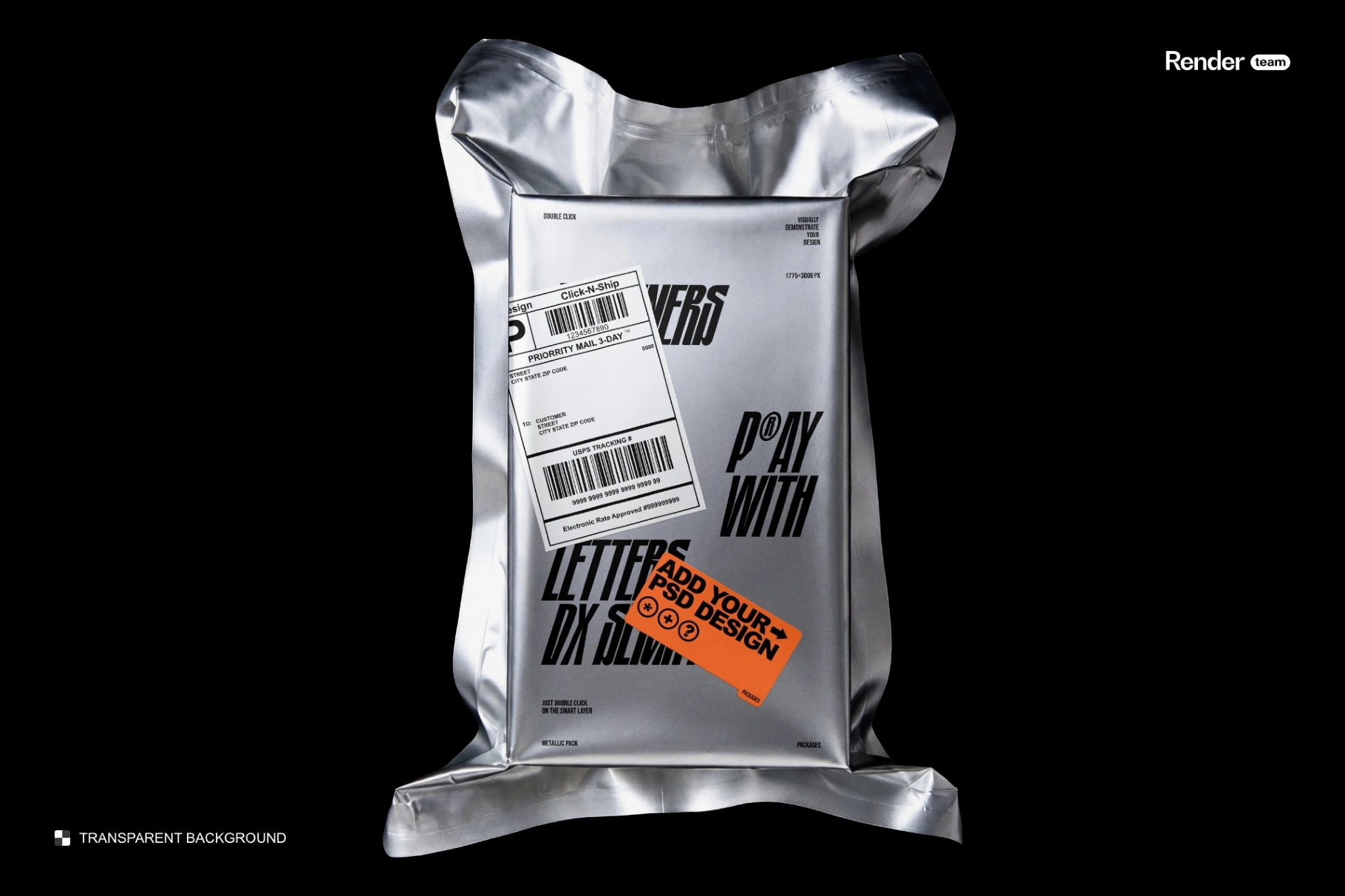 Metallic Foil Bag Mockup