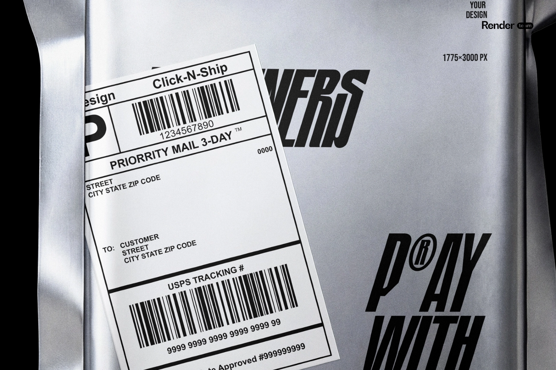 Metallic Foil Bag Mockup