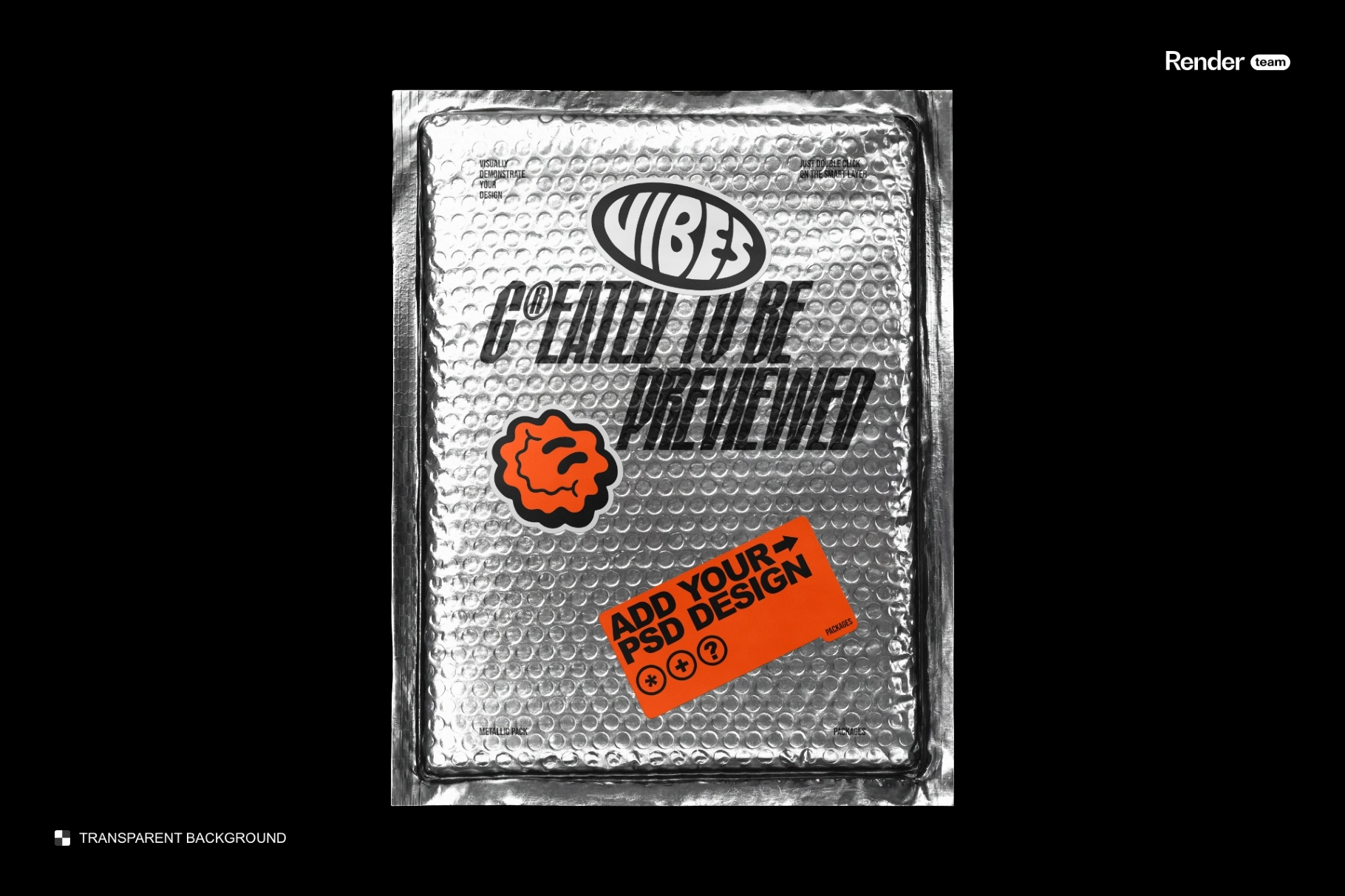 Bubble Metallic Foil Bag Mockup