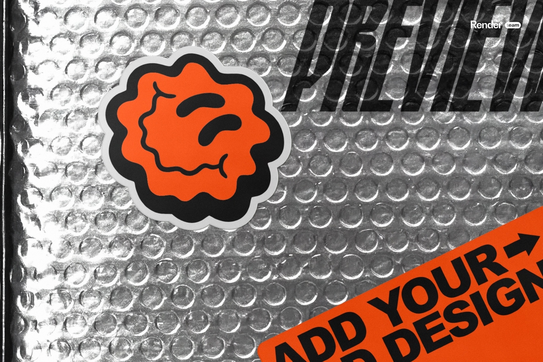 Bubble Metallic Foil Bag Mockup