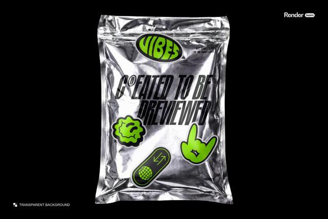 Foil Zip Lock Pouch Mockup