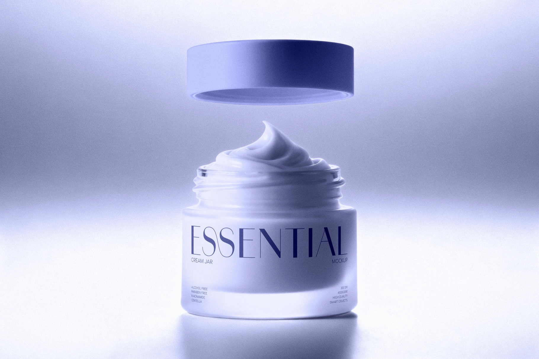 Cosmetic Jar Mockup with Floating Lid