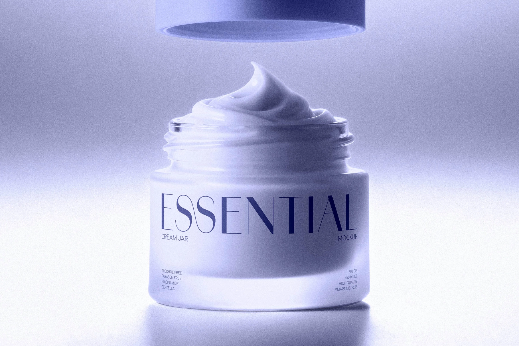 Cosmetic Jar Mockup with Floating Lid