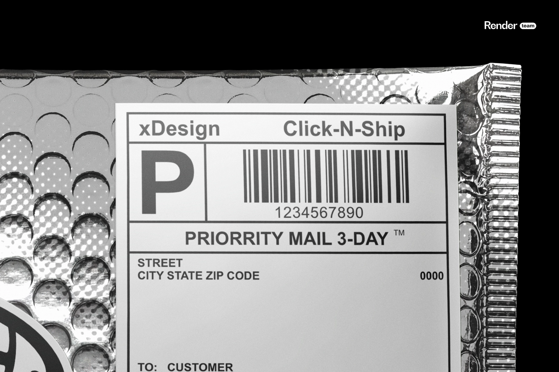 Metallic Bubble Mailer Mockup