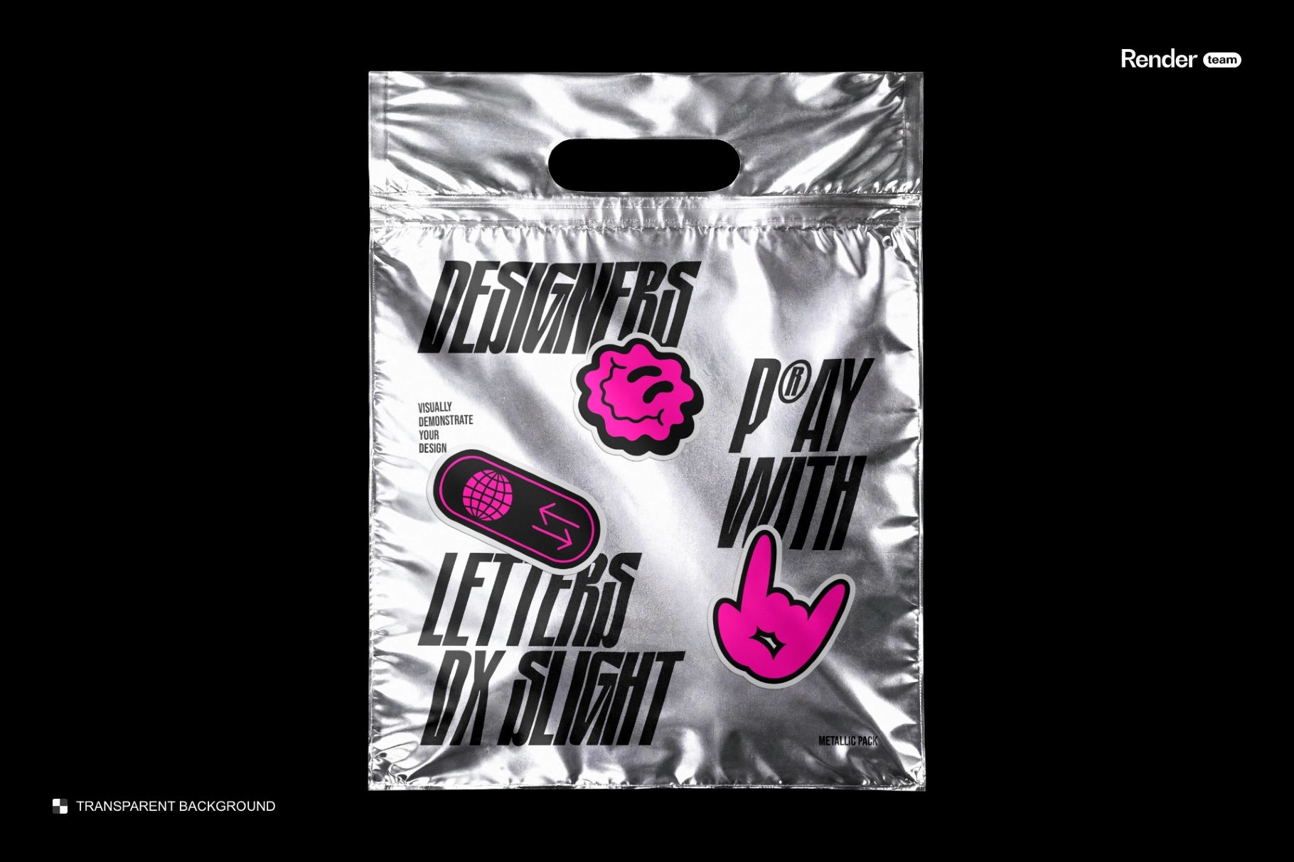 Metallic Plastic Bag Mockup