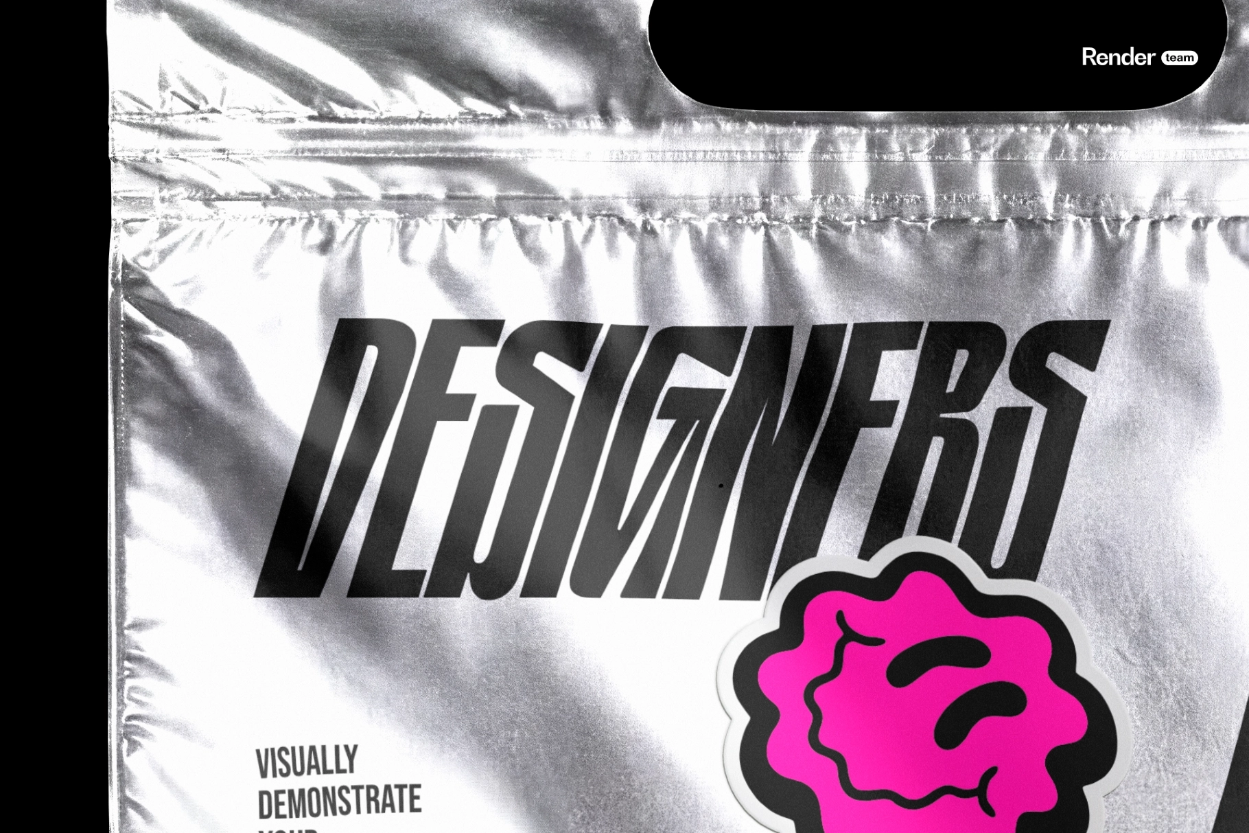 Metallic Plastic Bag Mockup