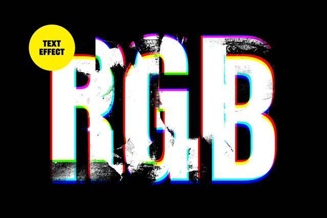 Displace RGB Text Effect