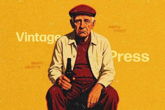 Vintage Press Print Effect