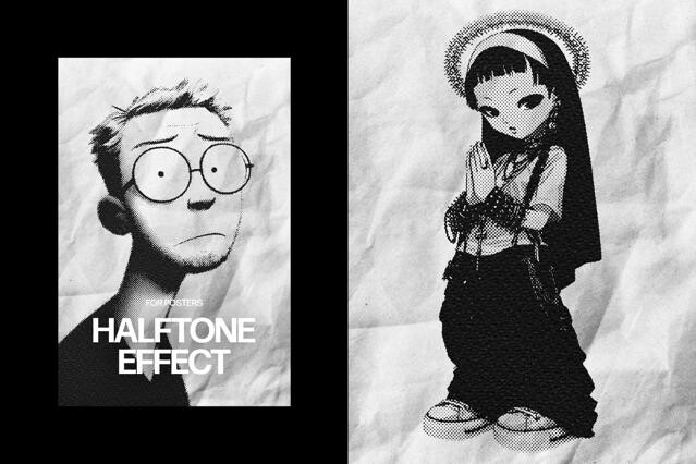 Dots Halftone Poster Photo Effect