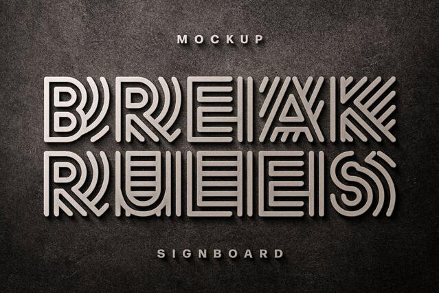 Copper Signboard Logo Mockup