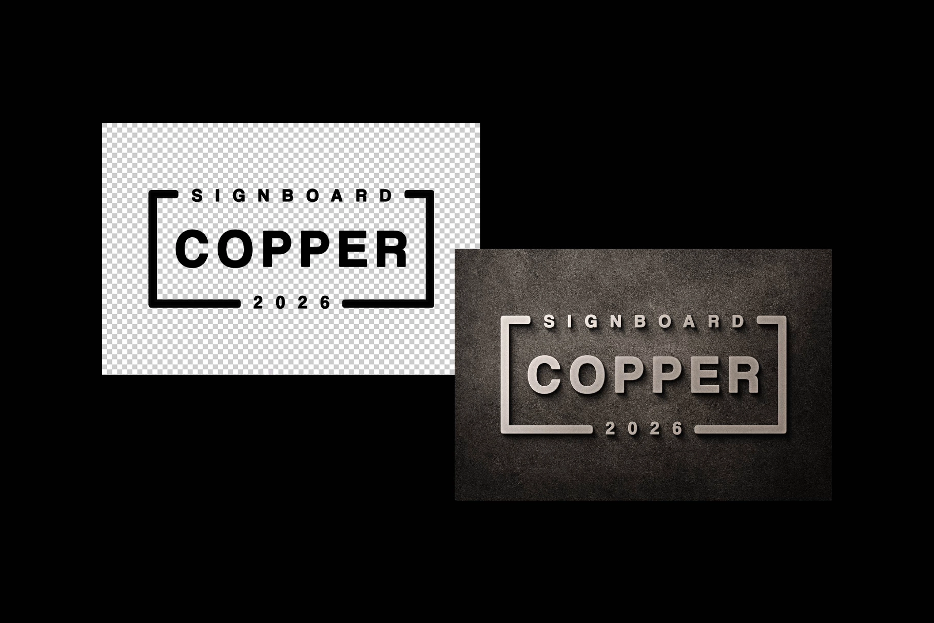 Copper Signboard Logo Mockup