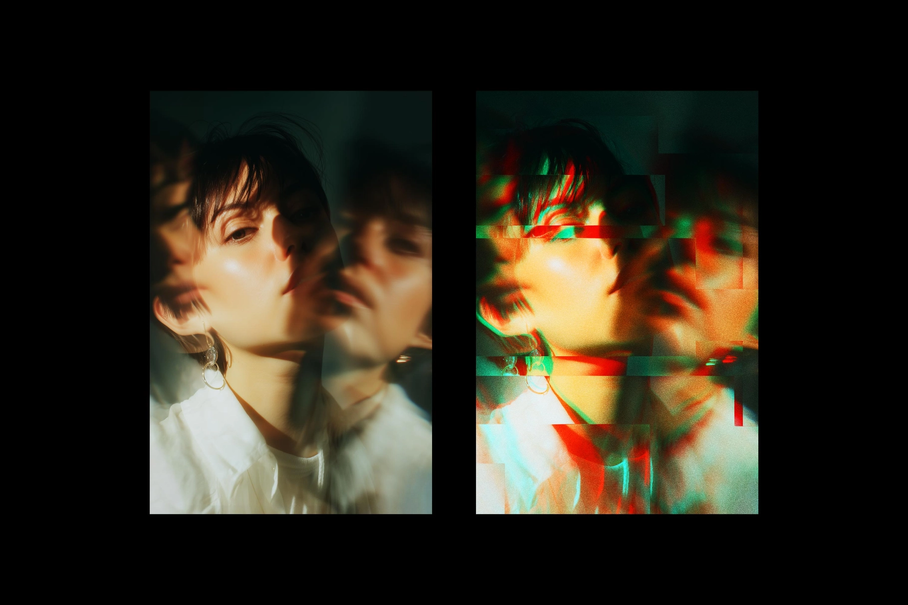 Broken Glitch Poster Photo Effect