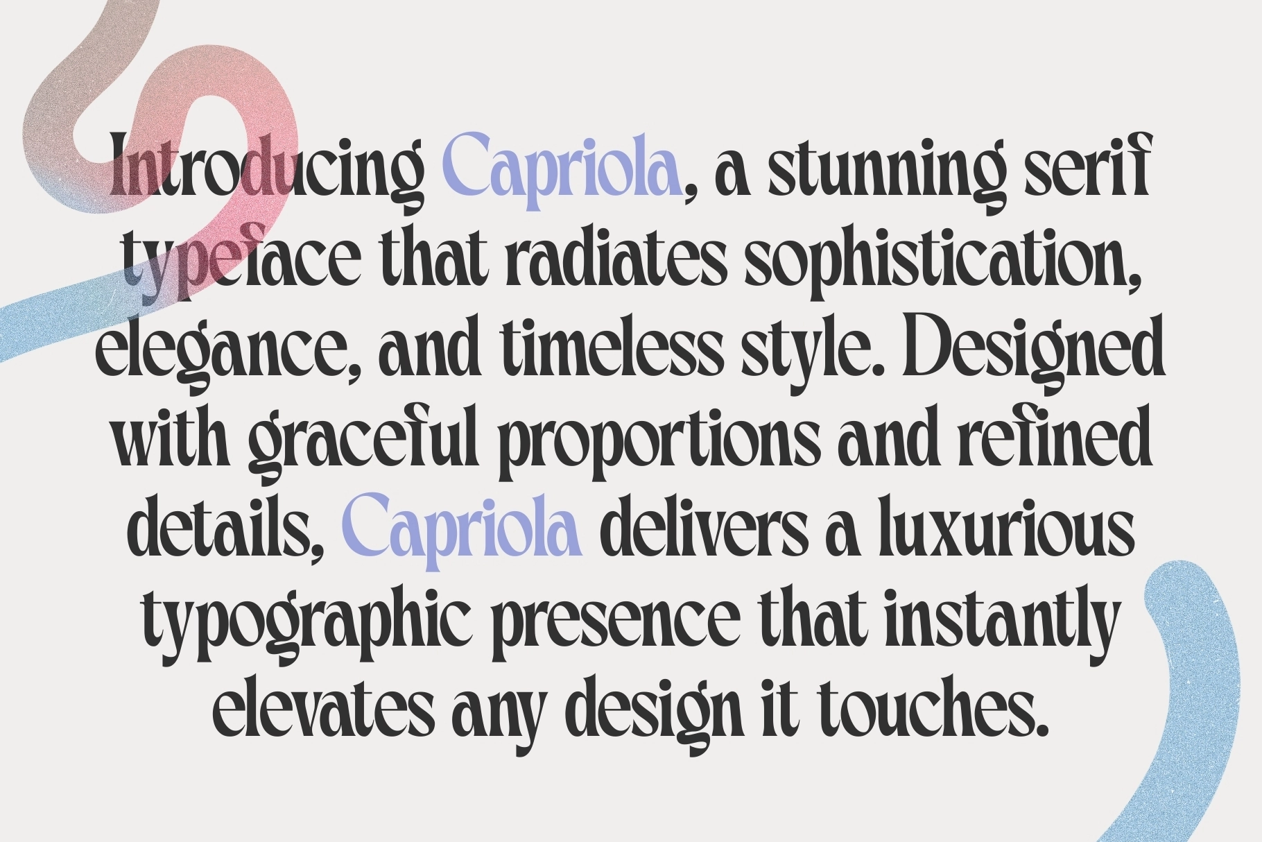 Capriola - Luxury Elegant Serif Font