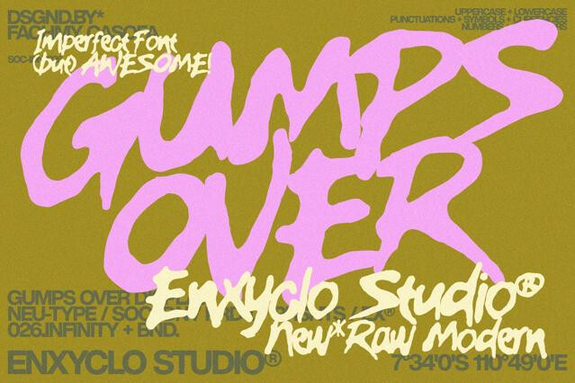 Gumps Over - Messy Brush Font