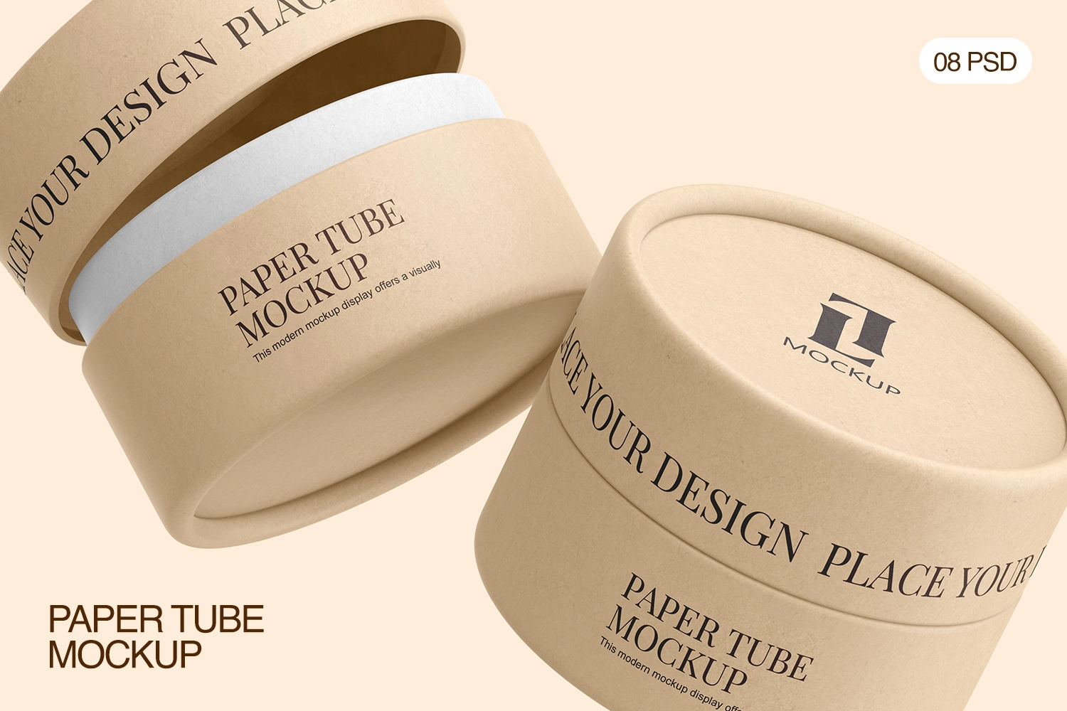 Kraft Cylinder Paper Tube Mockup