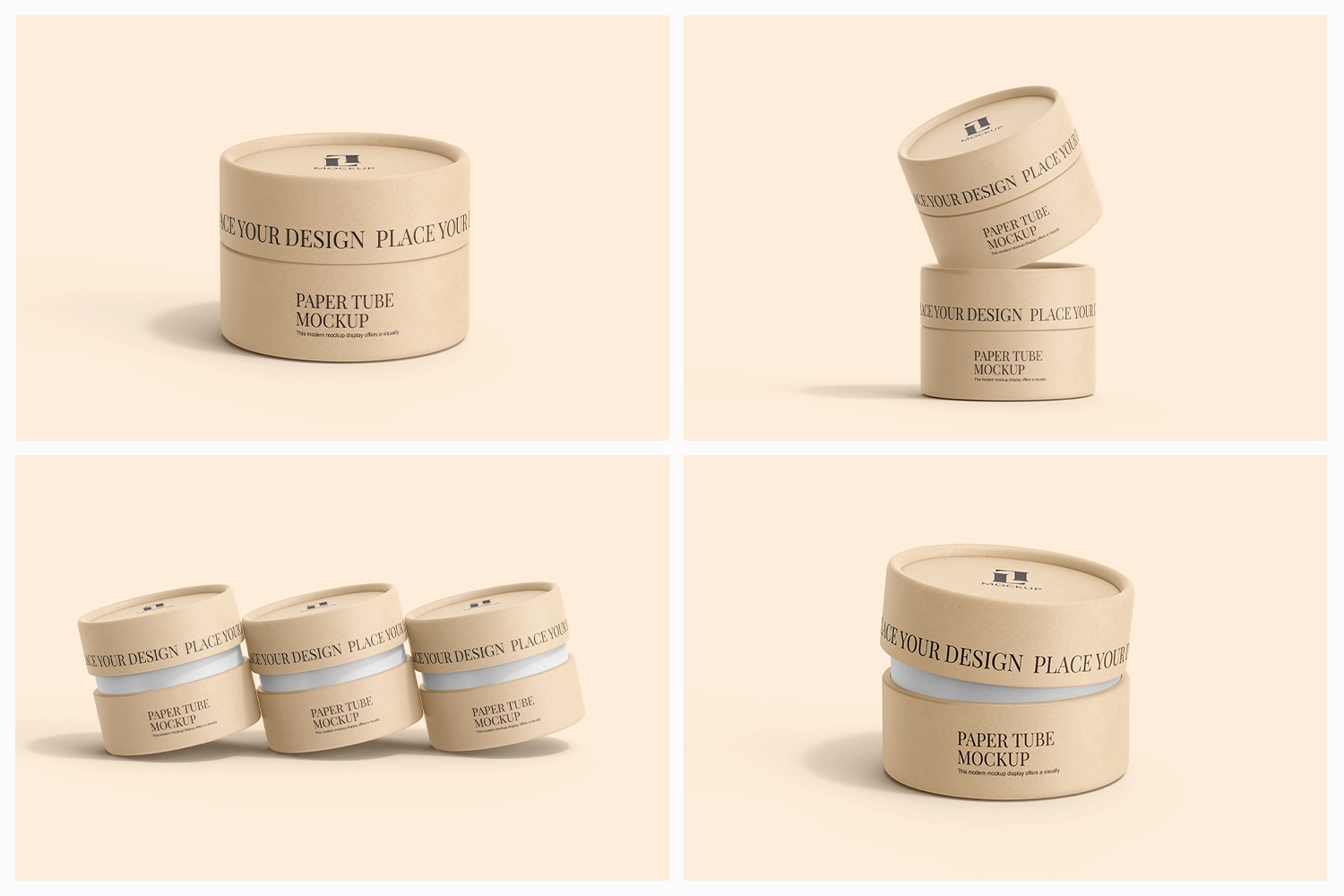 Kraft Cylinder Paper Tube Mockup