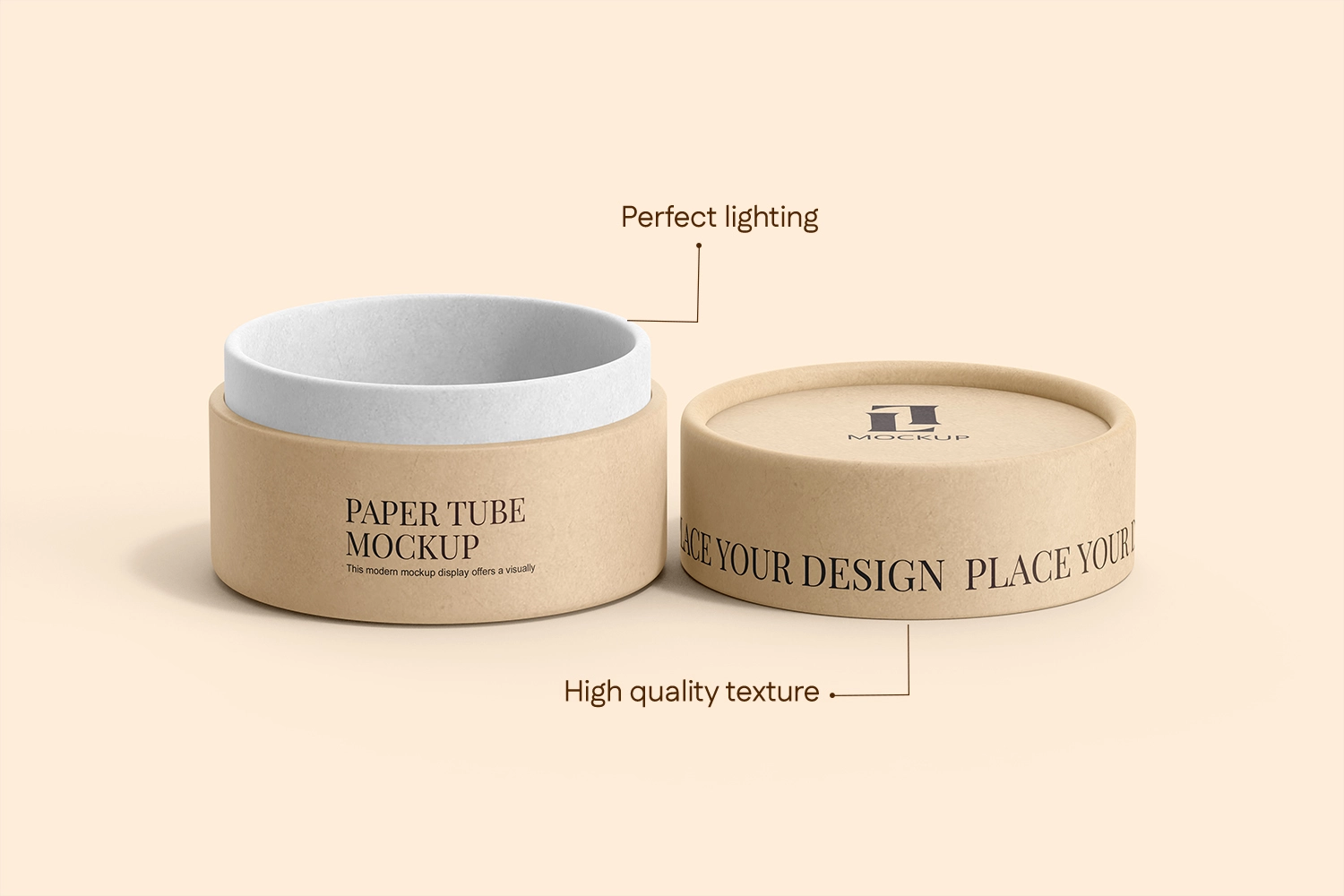 Kraft Cylinder Paper Tube Mockup