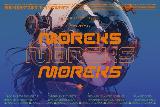 Moreks - Cyberpunk Futuristic Font
