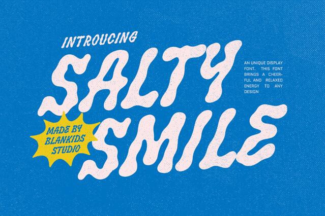 Salty Smile an Unique Wavy Display Font