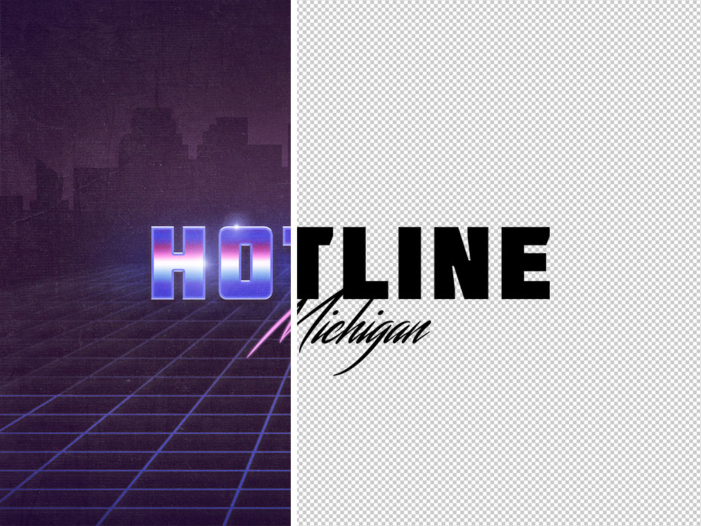 Hotline Miami retro text effect: free download