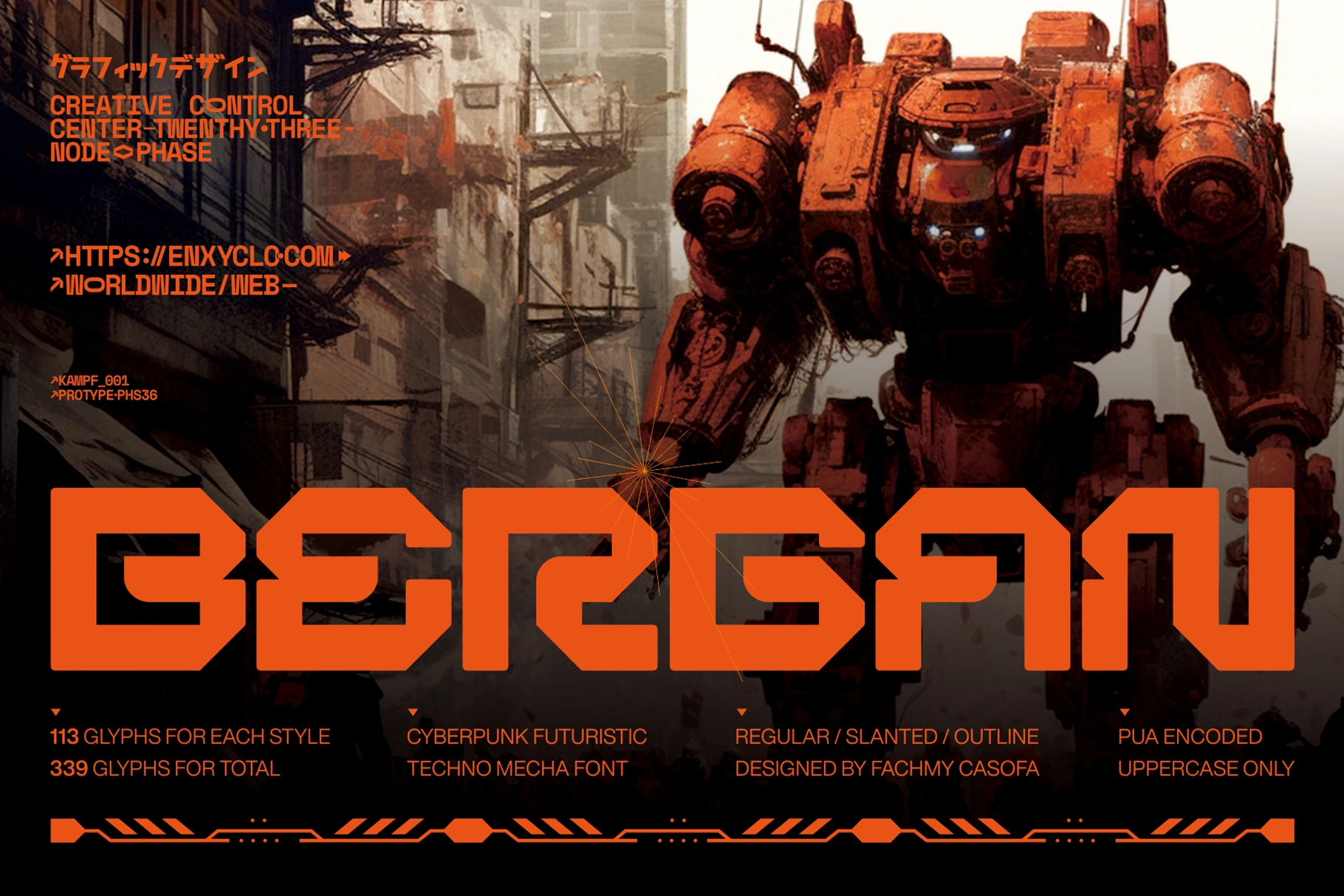 Bergan - Cyberpunk Display Font