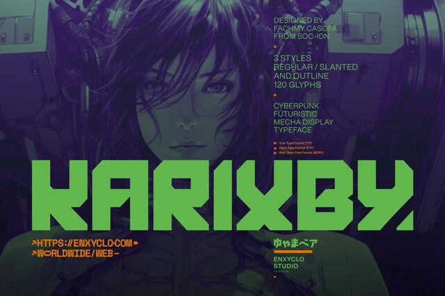 Karixby - Futuristic Tech Display Font